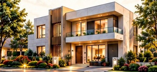 Rendering of a two-storey home on a 5 Marla plot